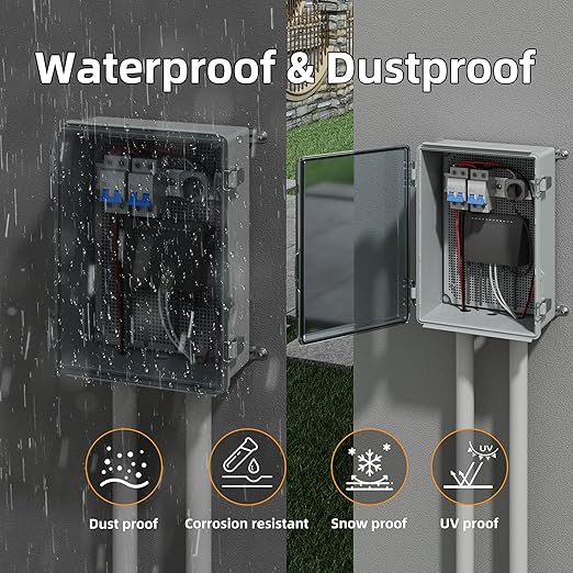 Joinfworld Clear Electrical Enclosure Box Outdoor 14x10x6 Plastic Junction Box Waterproof Outside Nema 4 Electrical Box Weatherproof for Electronics Pump Controller WiFi Router
