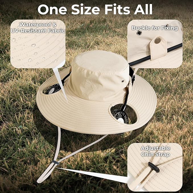 AMACOOL Bucket Hat Fan, Gifts for Him Father Dad Husband, Fishing Essentials for Men Women Camping Hiking Beach Gardening