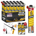 UPGRADED v2.0 Spray Foam Insulation Kit - Closed Cell Spray Foam, 32.8oz Can, DIY Wide Polyurethane Expanding Sealant for Garage Door, Attic Covers 480 Board ft(24 Pack, Gun & 2xCleaner)