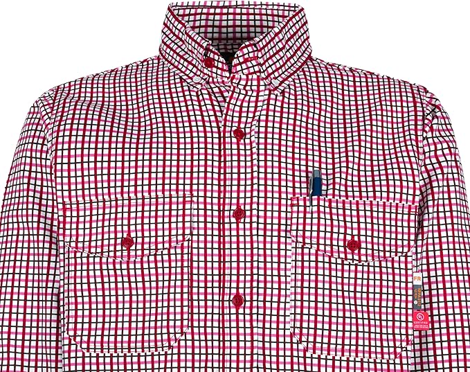 KONRECO FR Shirts for Men 100% Cotton 6.5oz Fire Resistant Lightweight Men's Plaid Work Shirts