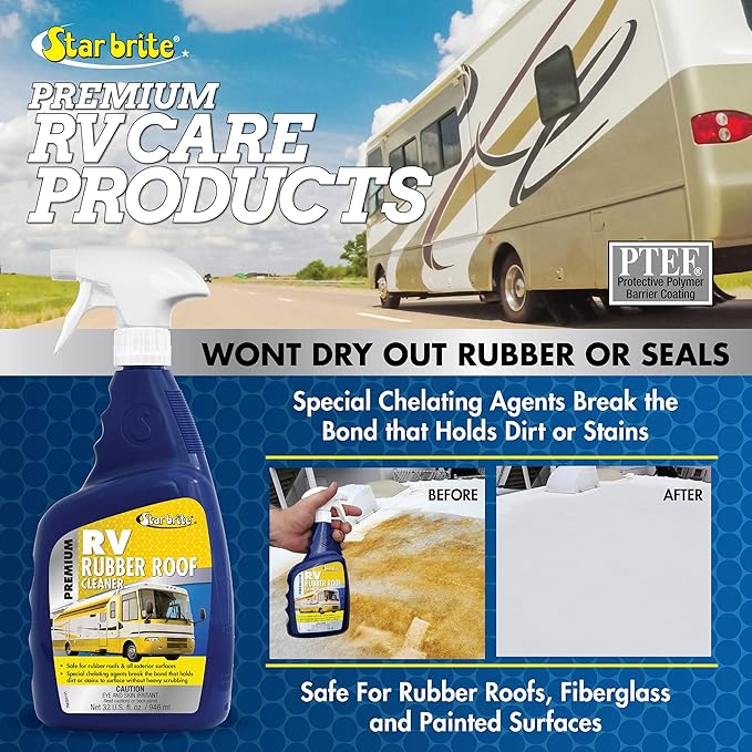 STAR BRITE Premium RV Rubber Roof Cleaner - Effortless Cleaning for Camper Roofs, Fiberglass & Painted Surfaces - 1 GAL (075800)