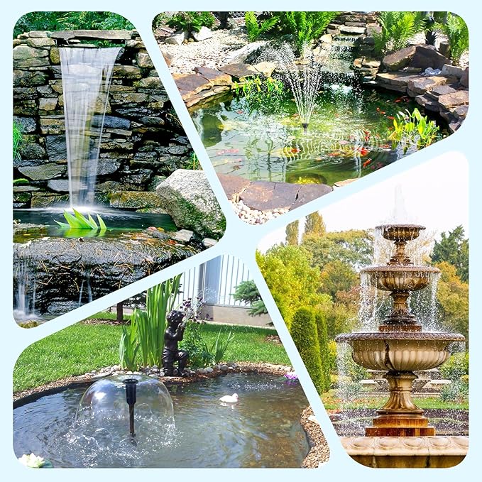 POPOSOAP 55W Solar Pond Filter with Fountain Pump, Solar Powered Water Pump with 580GPH Pond Filter for Outdoor Ponds with Filter Medias for Koi Ponds, Waterfalls, Garden Water Features