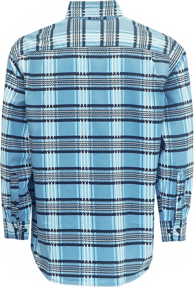 BOCOMAL FR Shirts for Men Printed Plaid Flame Resistant NFPA2112/CAT2 6.5oz Lightweight Fire Retardant Shirt