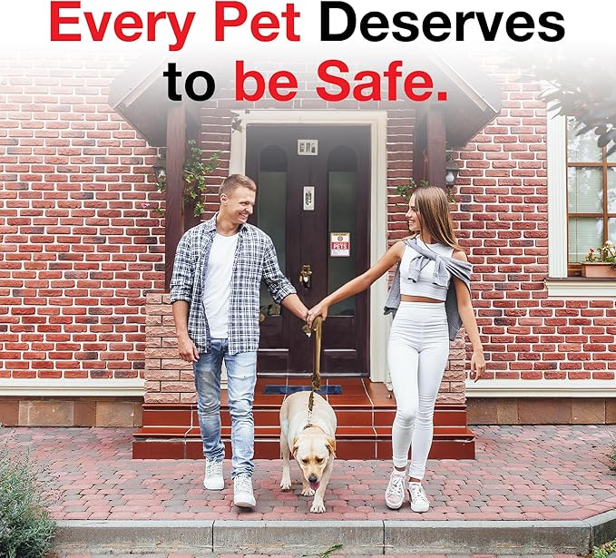 Pet Alert Safety Fire Rescue Sticker, 4" x 5" 6pk - Emergency Pet Inside Decal - in Case of Danger Home Window Door Sign