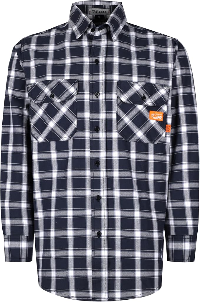 Titicaca FR Shirts for Men 6.5oz Lightweight Flame Resistant Button Down Work Shirt Fire Retardant Welding Shirt