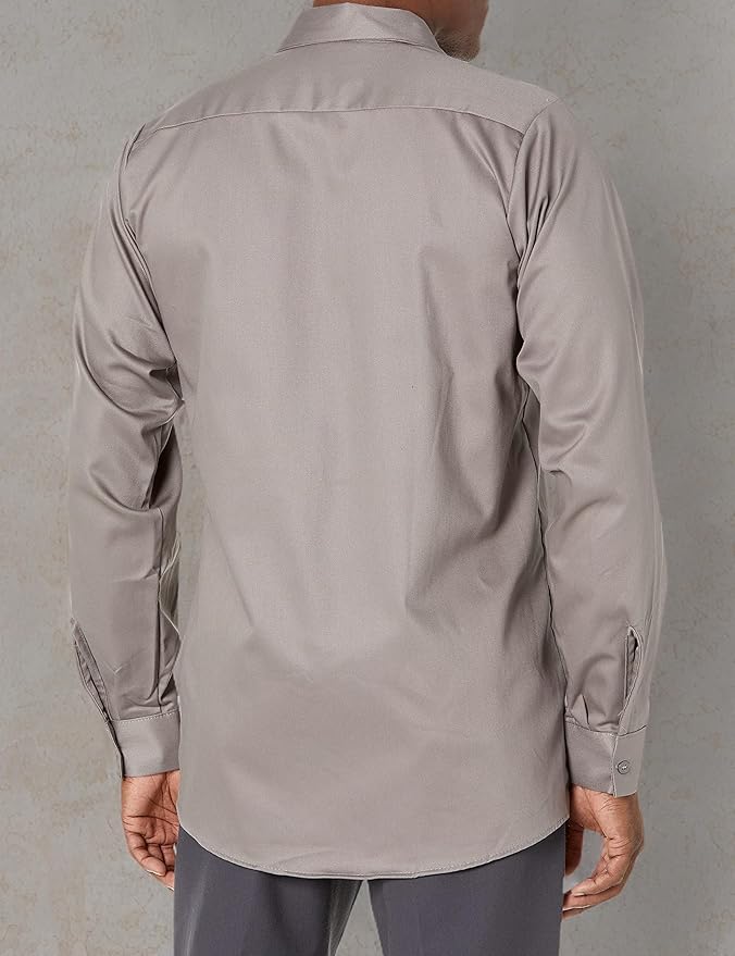 Red Kap Men's Long Sleeve Industrial Work Shirt | Moisture Wicking Button Up, Wrinkle Resistance Fights Fading & Stains