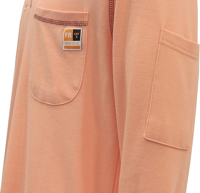 KONRECO FR Shirts for Men Long Sleeve 7oz Cotton Flame Resistant/Fire Retardant CAT2 Henley Shirt