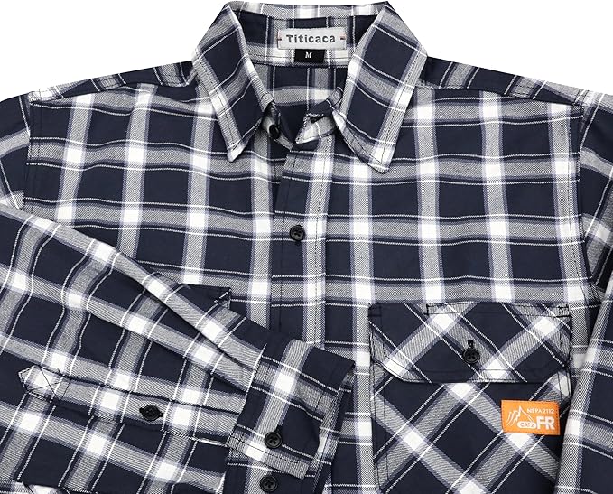 Titicaca FR Shirts for Men 6.5oz Lightweight Flame Resistant Button Down Work Shirt Fire Retardant Welding Shirt