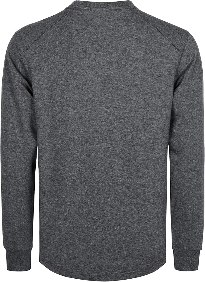 BOCOMAL Men's FR Shirts Long Sleeve Crewneck EX Soft Heather Series 6oz Midweight Flame Resistant Work T Shirt CAT2