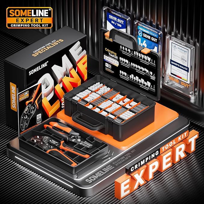 SOMELINE Micro Connector Crimping Tool Kit, 41 Types JST SH 1.0/GH 1.25/ZH 1.5/PH 2.0mm & Compatible with Molex PicoBlade 1.25mm/51005 51006 Connectors, 32-22 AWG Crimper for FPV RC DIY 3D Printer