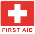 First Aid Kit ISO Safety Label Stickers – 4"x4" Vinyl Decals (Pack of 5), Weatherproof for Windows, Cars, Containers, Indoor/Outdoor Use