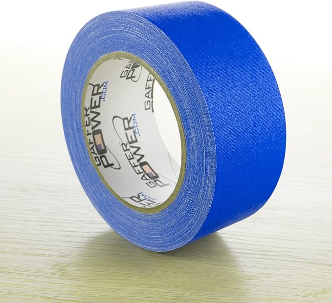 Gaffer Power Real Professional Grade Gaffer Tape, Made in The USA, Heavy Duty Gaffers Tape, Non-Reflective, Multipurpose. 2 Inch X 30 Yards, Electric Blue