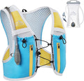 Kids Hydration Backpack with Water Bladder, USA Original Patent, Adjustable Reflective Running Vest with 8 Pockets, Lightweight Kids Hiking Backpack for Boys & Girls