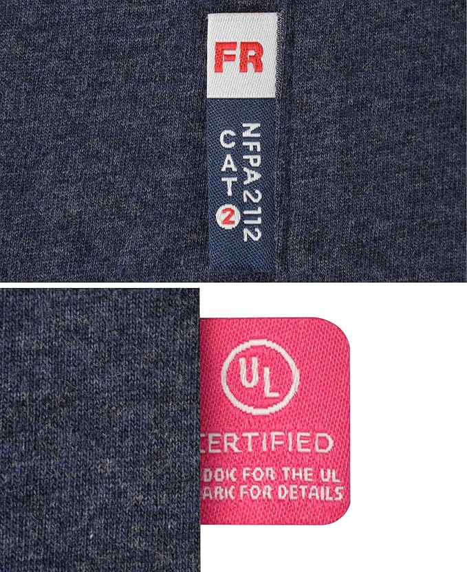 BOCOMAL FR Shirts Heather Series 6oz Flame Resistant T Shirt NFPA2112 CAT2 Fire Retardant Crew Work Shirt