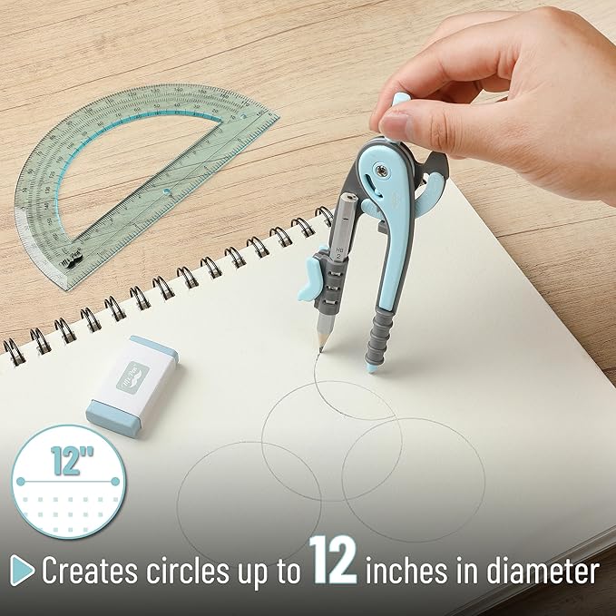 Mr. Pen- Compass and Protractor Set, Math Compass for Geometry and Drawing