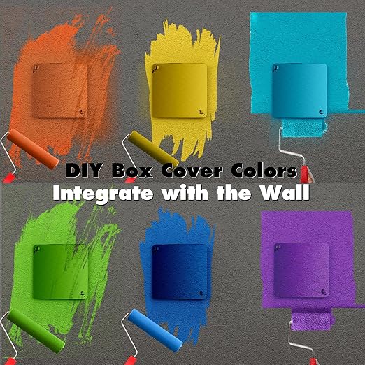 Metal Electrical Box Cover Plates, 4 PCS Junction Box Covers, 4 Inch Square Flat Blank Electric Box Cover, Solid Cold Rolled Steel Outlet Box Cover for 4x4'' Square/Octagonal Box