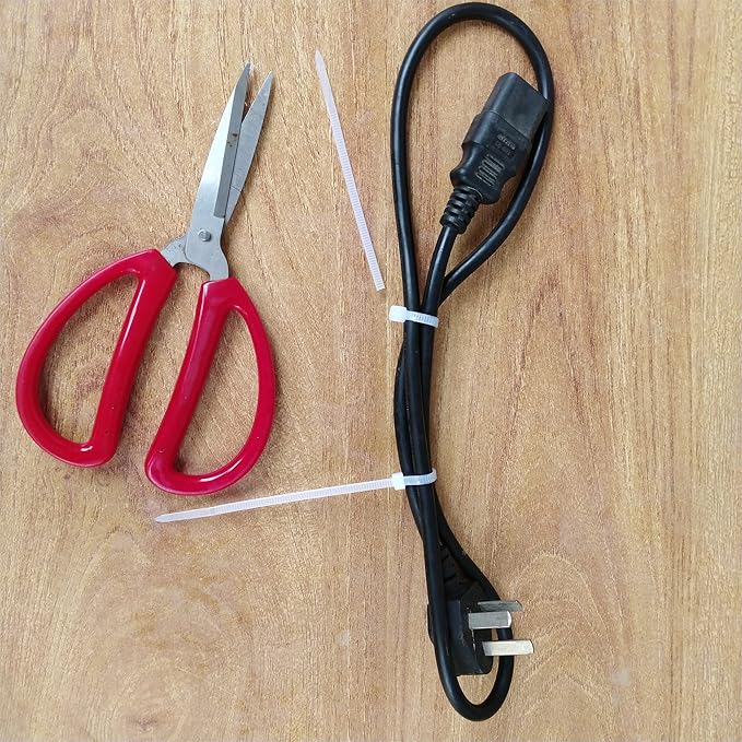 Zip Ties 1000 pcs 8 inch Cable Zip Ties, Premium Plastic Wire Ties with 40 LBS Tensile Strength, UV Resistant Cable Ties, White Nylon Tie Straps