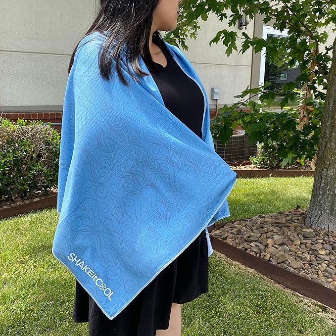 SHAKEitCOOL Large Cooling Shawl - Instant Heat Relief for Outdoor Events