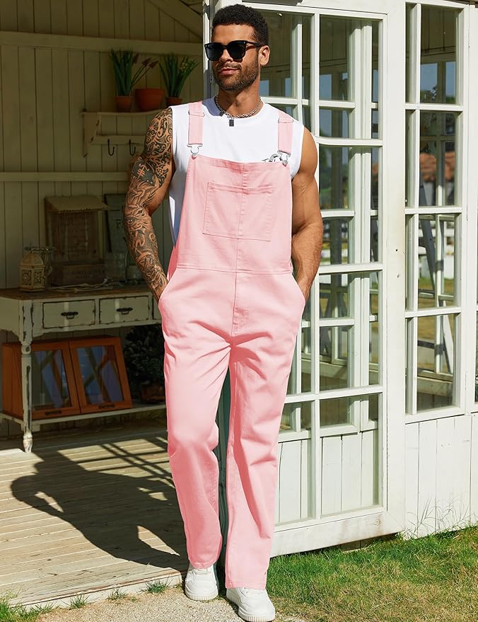 Overalls for Men Fashion Coveralls Work Utility Denim Women Bib Jumpsuit with Pockets