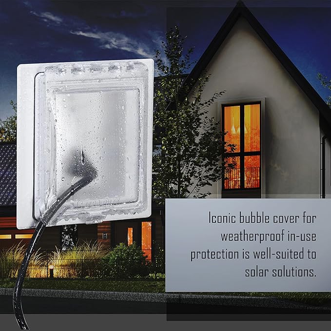 TayMac MR420CW 1-Gang Recessed Enclosure Extra Duty, 6-in-1 Nonmetallic Weatherproof in-Use Cover, Horizontal/Vertical, White
