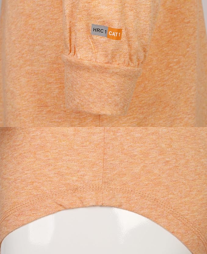 VATRENUS FR Shirts 4oz Lightweight Flame Resistant Henley 100% Cotton Men's Pre-Washed Fire Retardant Base Layer