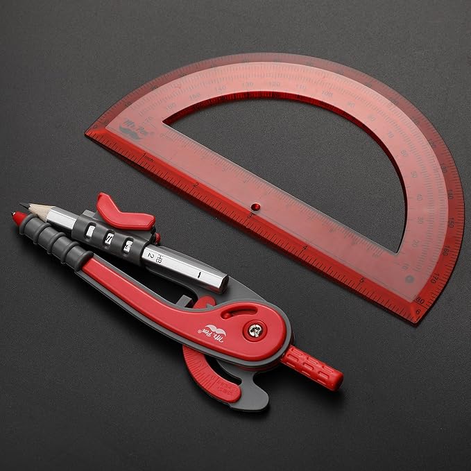 Mr. Pen- Compass and Protractor Set, Math Compass for Geometry and Drawing