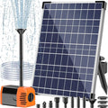 Antfraer 25W Solar Pond Pump, Solar Fountain Pump with 6.6FT Tubing & 16.5FT Cord for Garden Ponds, Fish Tanks Waterfalls & DIY Fountain Water Features