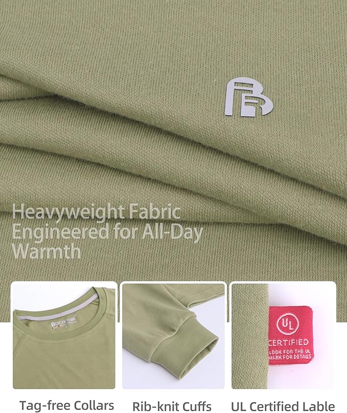 BOCOMAL FR Shirt 7oz Heavyweight Flame Resistant Shirts for Men Fire Retardant Long Sleeve Crew Work Shirts CAT2
