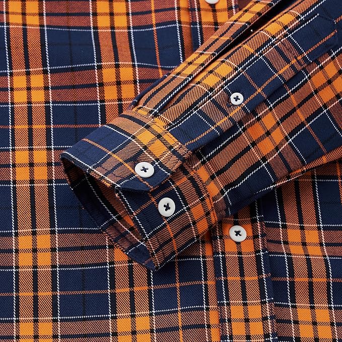 WORKWEYA FR Welding Shirts 7.5oz Cotton Button Down Flame Resistant Shirt for Men