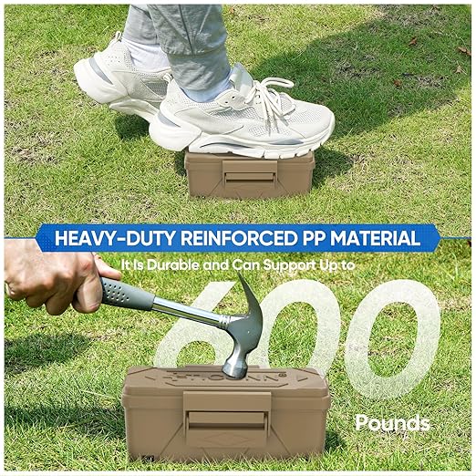 TICONN Outdoor Electrical Box, IP54 Splash-Proof Outdoor Extension Cord Cover, Protects Power Strip, Plug, Socket, Timer, Holiday Lights (Brown, Small) (Pack of 2)