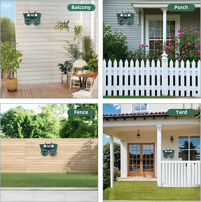 Ultrasonic Bird Repeller Solar Powered Bird Deterrents Bird Repellent Devices Outdoor with IP65 Waterproof Pigeon Woodpecker Goose Deterrent for House Pigeon Repellent for Balconies Patio Garden Farm