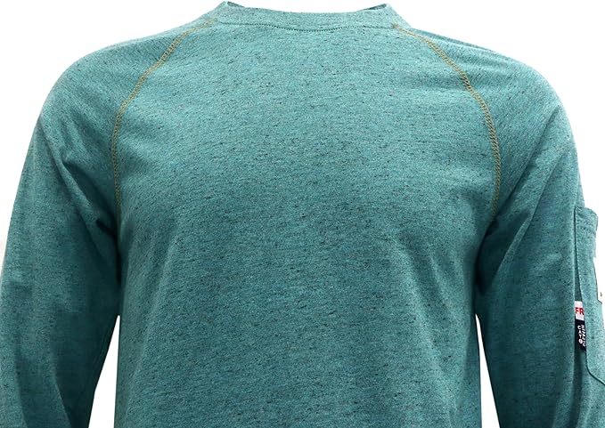 BOCOMAL FR Shirts Heather Series 6oz Flame Resistant T Shirt NFPA2112 CAT2 Fire Retardant Crew Work Shirt