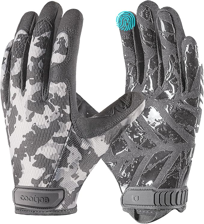 COOLJOB Mechanic Safety Work Gloves, Enhanced Anti-Slip Grip Tactical Gloves, Touchscreen, Breathable, Ultra-Soft, S-XL