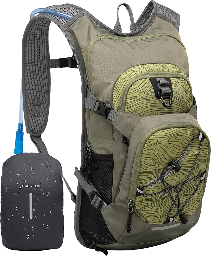 Everfun Hydration Backpack 18L with Water Bladder 2L/3L Hiking Water Backpack Women Men Hydration Pack Insulated Lightweight Day Hydropack with Storage for Hiking, Biking, Running, Festival
