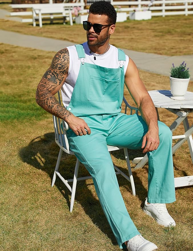 Overalls for Men Fashion Coveralls Work Utility Denim Women Bib Jumpsuit with Pockets