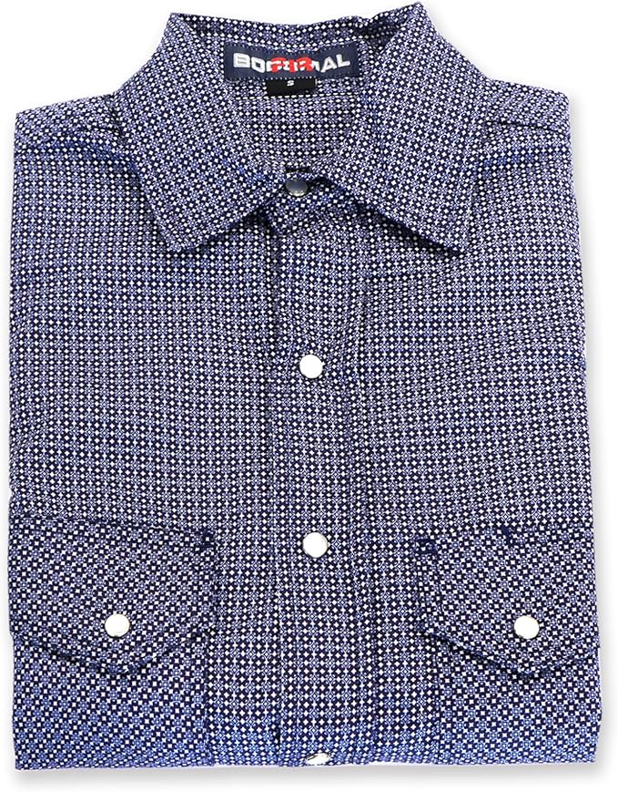 BOCOMAL FR Shirts for Men Printed Plaid Flame Resistant Clothing 6.5oz Cotton Button Up Welding Shirts NFPA2112 CAT2