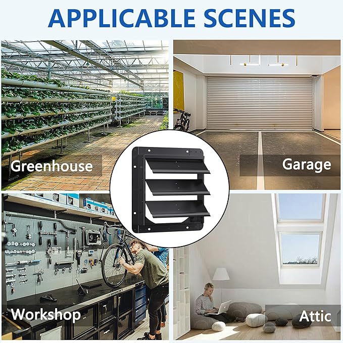 24 Inch Galvanized Sheet Spraying Automatic Exhaust Shutter Louver Vent (No Fan Blades and Motor) for Home Attics, Workshops, Barn, Greenhouse