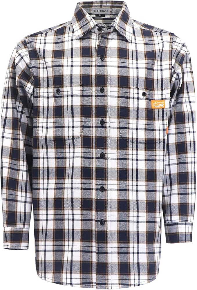 Titicaca FR Shirts for Men 6.5oz Lightweight Flame Resistant Button Down Work Shirt Fire Retardant Welding Shirt