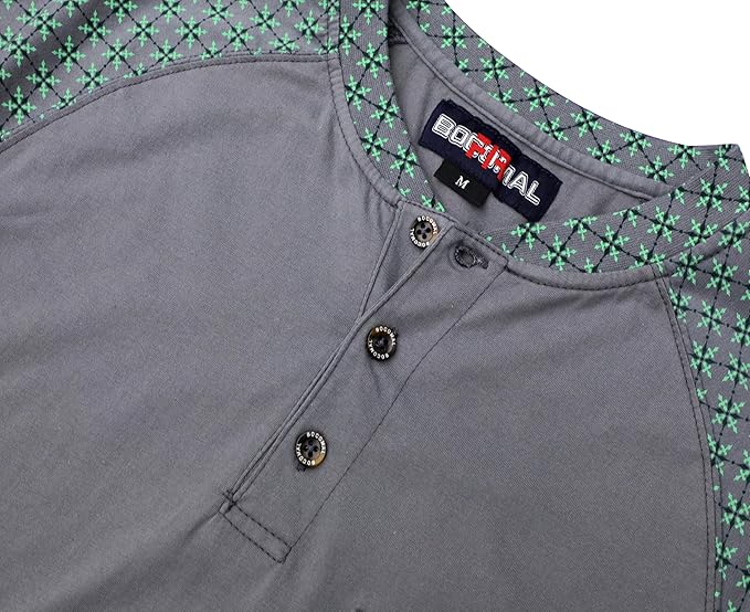 BOCOMAL FR Shirts 6oz Lightweight Flame Resistant Long Sleeve Henley Shirt Fire Retardant Workwear NFPA2112 CAT2