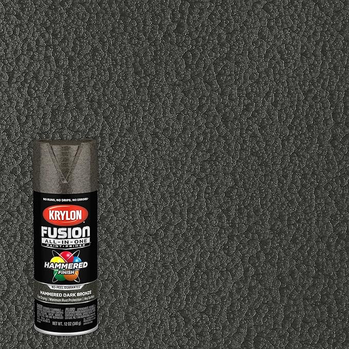 Krylon Fusion All-In-One Adhesive Hammered Finish Spray Paint for Indoor/Outdoor Use, 12 oz, Dark Bronze