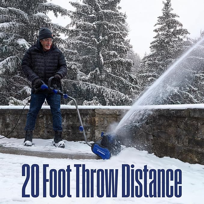 Westinghouse WSnow11S AC Corded Electric Snow Shovel, 11-inches Wide with 20 ft. Throwing Distance, Plows 300 lbs/min for Driveway/Steps/Sidewalk/Porch