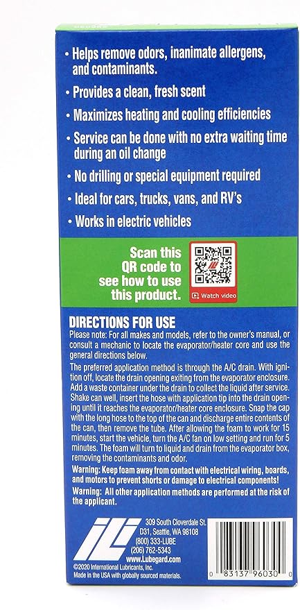 Lubegard 96030 Kool-It Evaporator and Heater Foam Cleaner