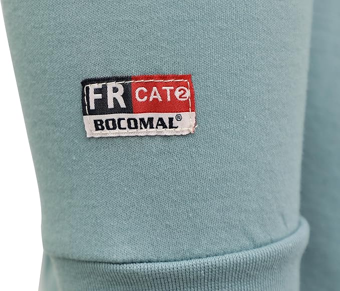 BOCOMAL FR Shirts for Men 5.5oz Lightweight Long Sleeve Work Henley Fire Resistant Shirt CAT2
