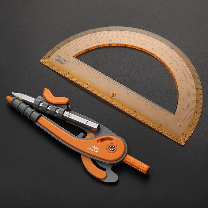 Mr. Pen- Compass and Protractor Set, Math Compass for Geometry and Drawing