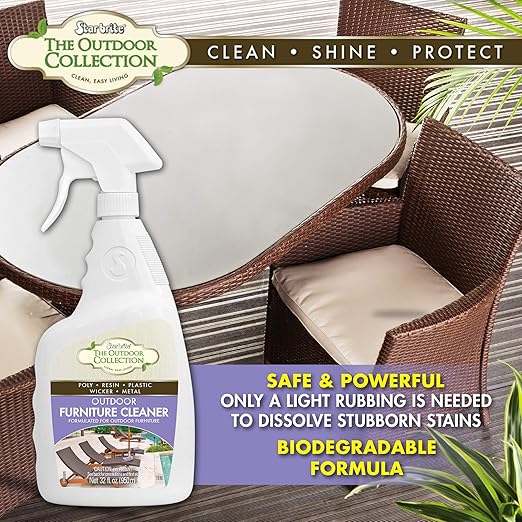 STAR BRITE Outdoor Collection Furniture Cleaner Spray - All-Surface Cleaner for Poly, Resin, Vinyl, Plastic, Rubber, Glass, Metal, and Fiberglass - 32 OZ (51932)