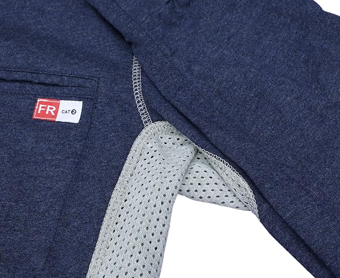 TICOMELA FR Shirts for Men 6oz Flame Retardant Mesh Breathable T-Shirt NFPA2112 Fire Retardant Henley Shirts