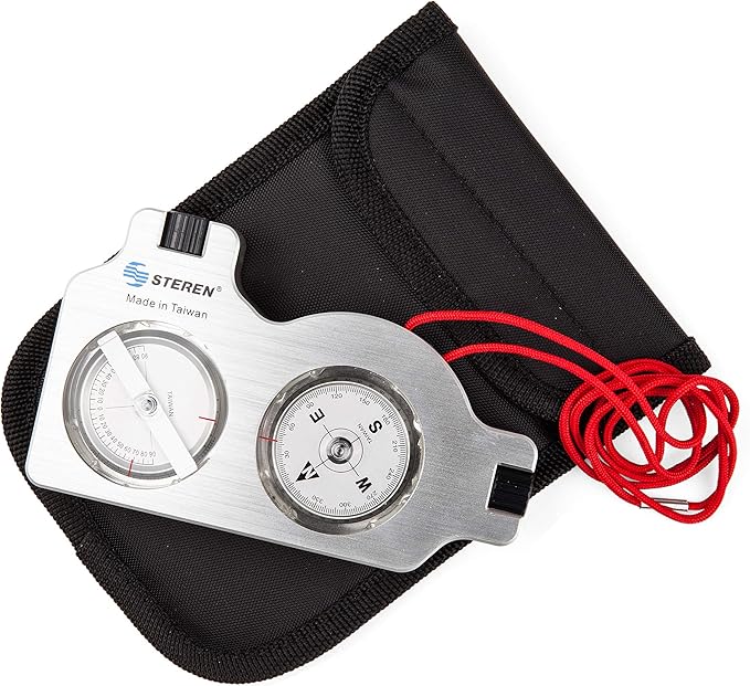 STEREN Multifunctional Surveyor Compass with Clinometer | Durable Aluminum Satellite Finder & Inclinometer | Accurate Tripod-Mountable Compass for Forestry, Offroad Surveying, and Site Navigation