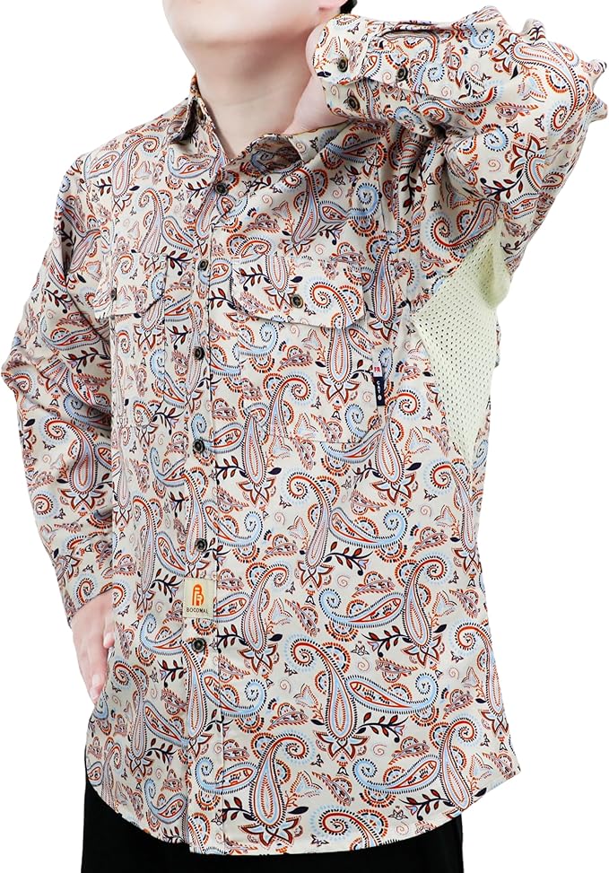 BOCOMAL FR Shirt for Summer Lightweight Vented Mesh Back and Underarm Breathable Flame Resistant Welding Button Down Shirts
