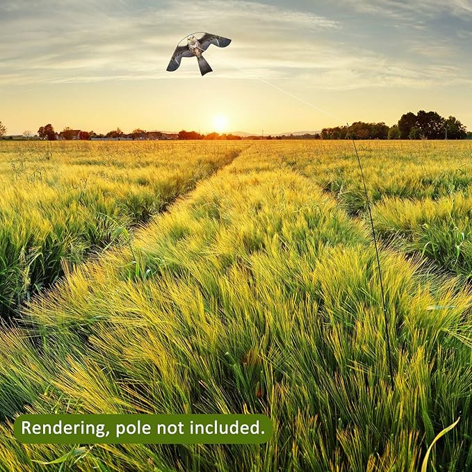 eyijklzo Bird Scarer Flying Kite Crops Farm Flying Bird Hawk Flying Kite, Only Grey Kite
