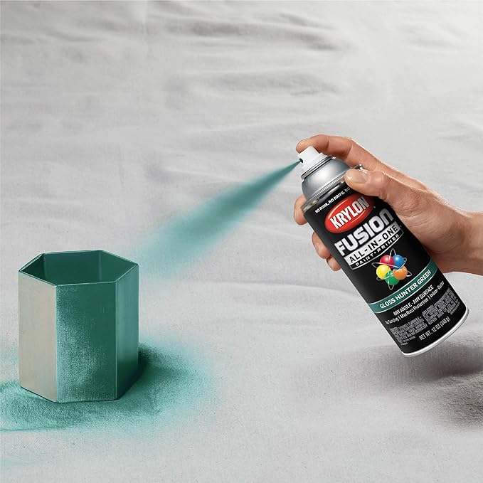 Krylon Fusion All-In-One Adhesive Spray Paint for Indoor/Outdoor Use, 12 oz, Hunter Green